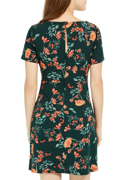 B Darlin Juniors Belted Floral Dress Hunter - Picture 4 of 4